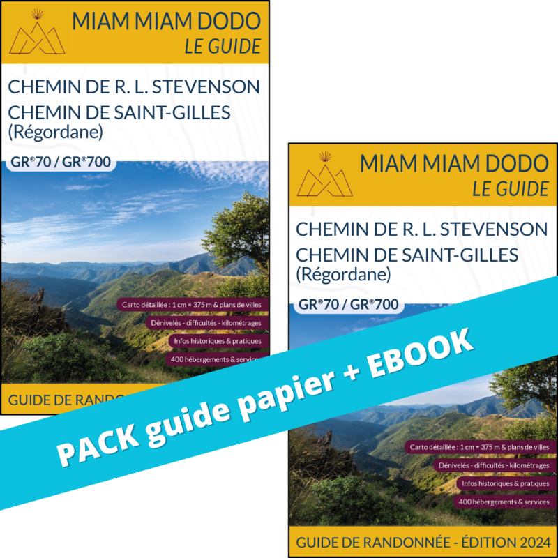 **Pack guide papier + eBook** Miam Miam Dodo Chemin de Stevenson et Régordane - Ed. 2024